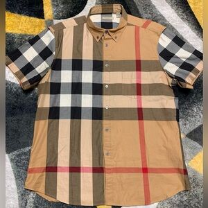 Burberry Shirt Nova Check Button Up Short Sleeve